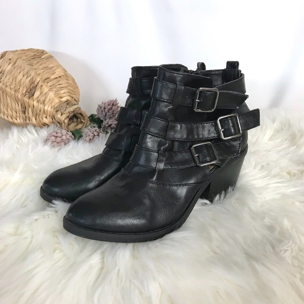 Cato Wild West Buckled Heeled Booties 7